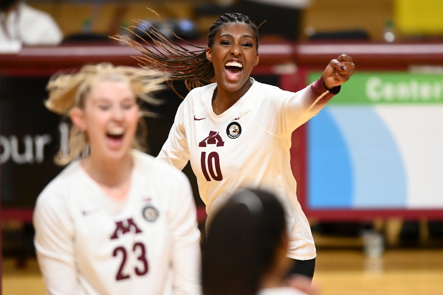 The Gophers' Stephanie Samedy (10) was selected as the National Player of the Week on Wednesday.