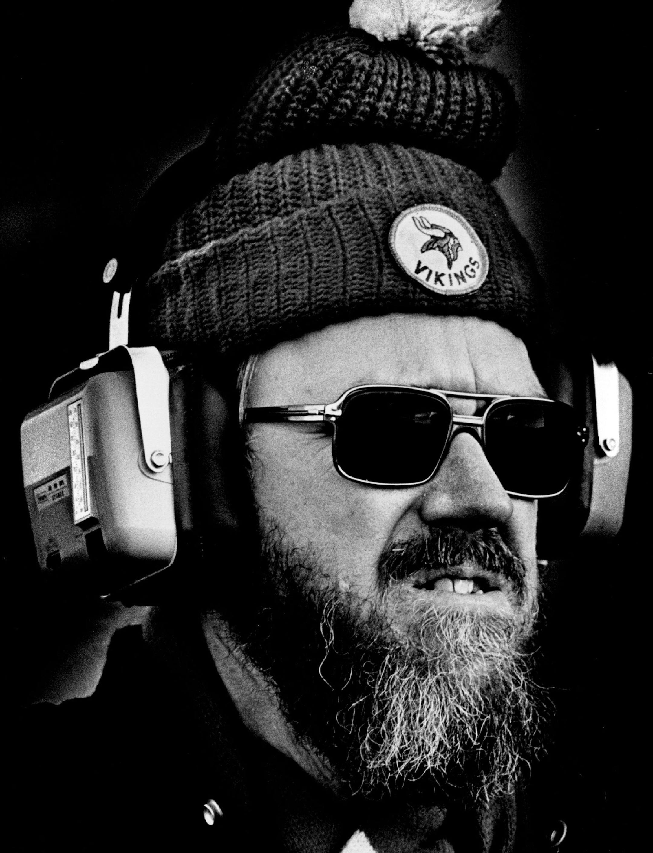 December 19, 1976 Ron Krause, Coon Rapids, followed the broadcast commentary on the game with radio earphones. December 18, 1976 Bruce Bisping, Minneapolis Star Tribune ORG XMIT: MIN2017013005572114