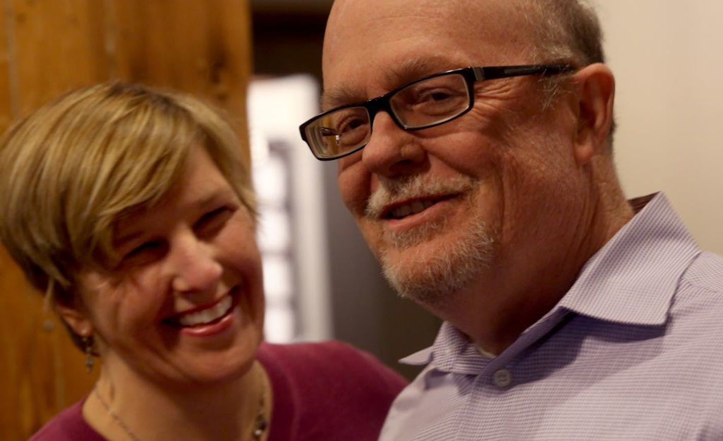 Jeff Gardner and Bonnie Hanson, of Laundry Doctor, joked around with each other. The two were friends before going into business with each other.