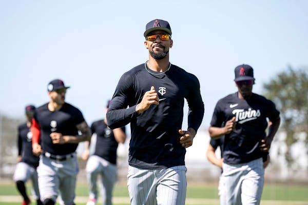 Twins centerfielder Byron Buxton worked out in Fort Myers on Feb.20. He made his Grapefruit League debut on Tuesday.
