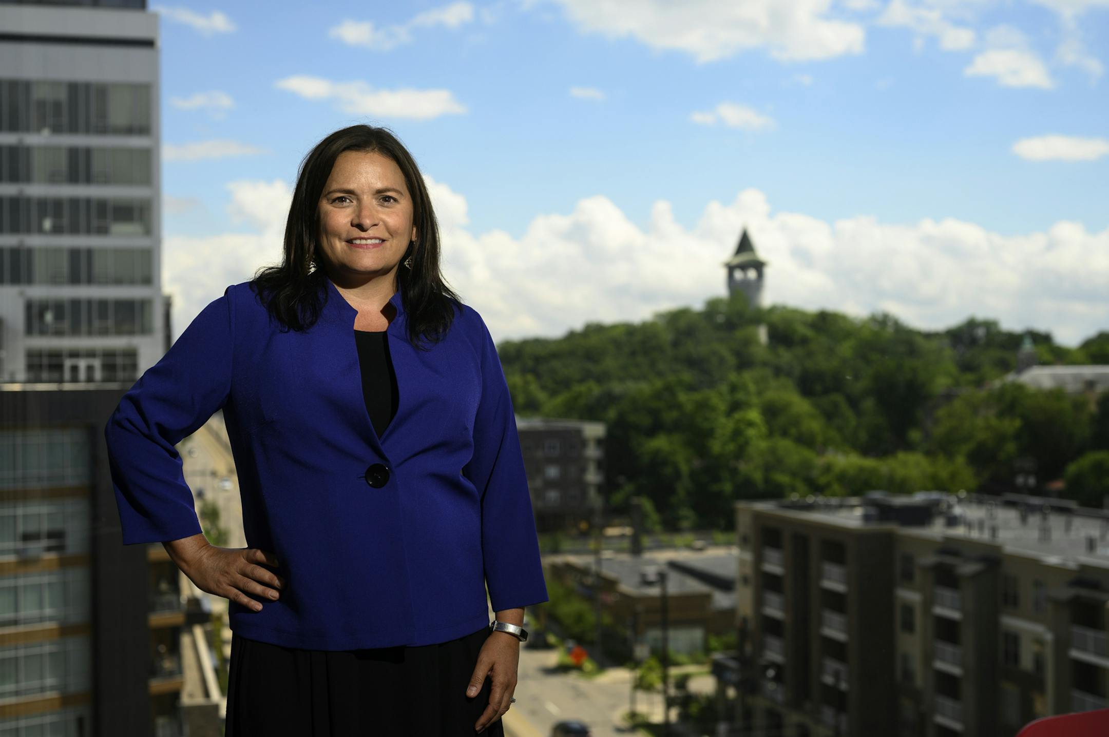 Danielle Grant, president and CEO of Achieve Mpls, stood for a portrait in her office Tuesday in Minneapolis. ] aaron.lavinsky@startribune.com Inspired section feature on Danielle Grant, president and CEO of Achieve Mpls, talking about the Minneapolis Student Support Program to help students dealing with COVID and George Floyd's death. Grant was photographed in her office on Tuesday, July 21, 2020 in Minneapolis, Minn.