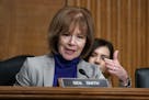 "The person who wins the election should be the person to choose the next Supreme Court justice," Sen. Tina Smith said Monday. Above, she appeared at 