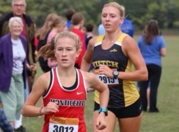 Isabel Mahoney of Monticello is ranked second in Class 2A by the cross-country coaches association.