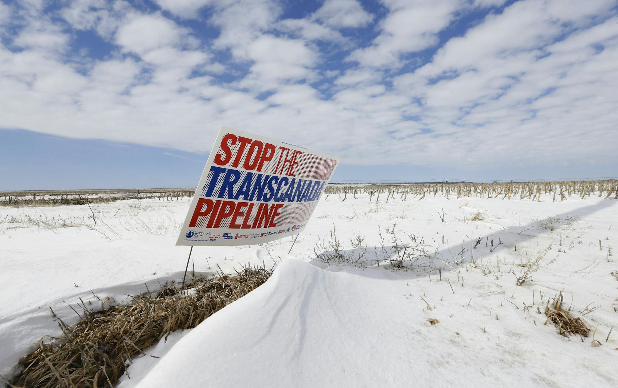 In Bradshaw, Neb., earlier this month, this sign made its point about the Keystone XL pipeline that could run through this field.