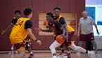 Freshman Abdoulaye Thiam (2) during Gophers practice.