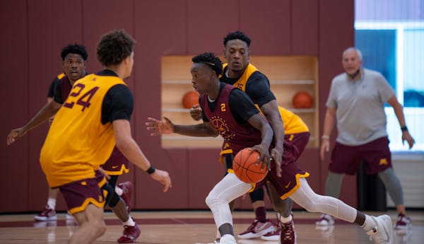 Freshman Abdoulaye Thiam (2) during Gophers practice.