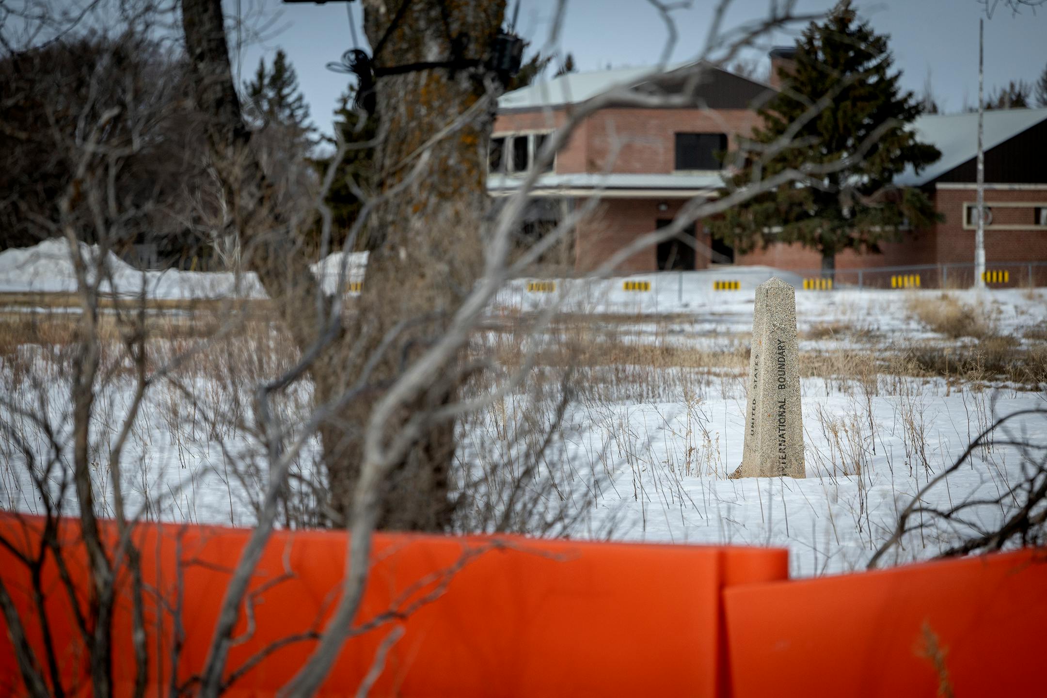 An older entrance point near the US-Canada border near Pembina, N.D., on Monday, March 21, 2022.