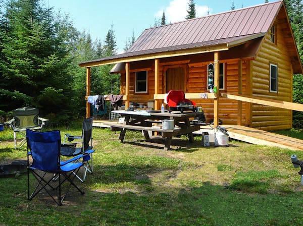 One of the camper cabins at East Bearskin Lake Campground in the Superior National Forest near Grand Marais. Bearskin Lodge is the concessionaire for 