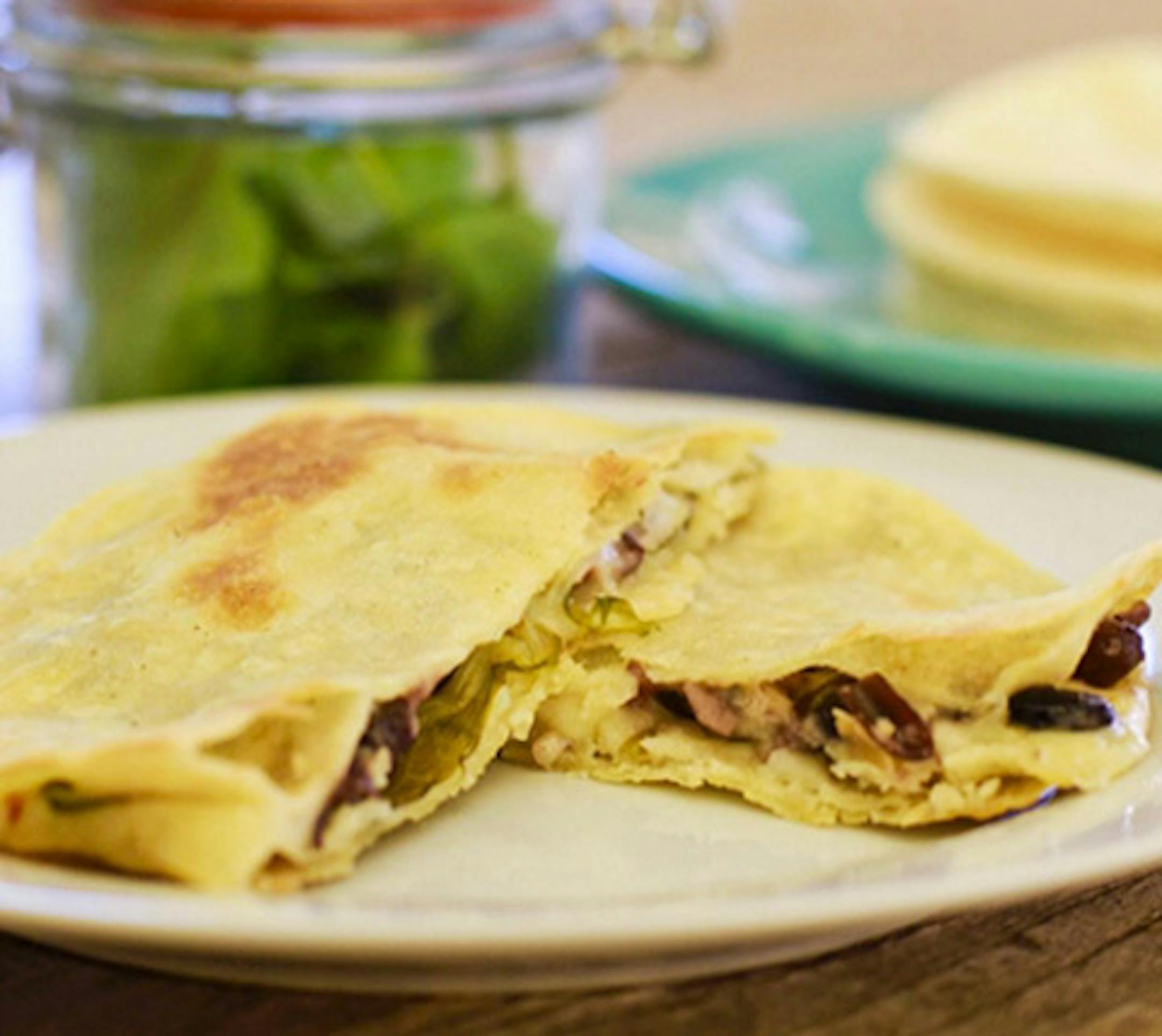 Slate Black bean quesadilla.