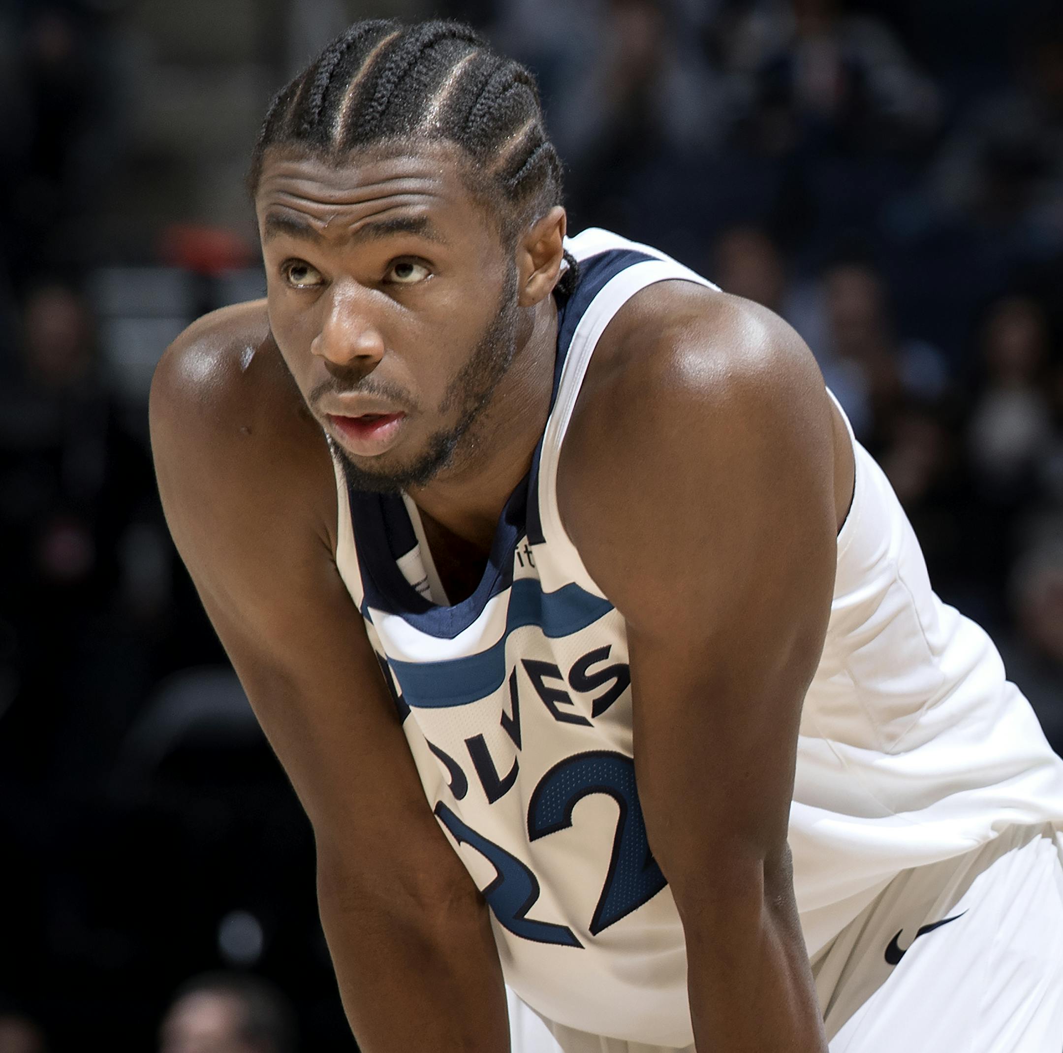 Minnesota Timberwolves Andrew Wiggins (22). ] CARLOS GONZALEZ &#xef; cgonzalez@startribune.com - December 18, 2017, Minneapolis, MN, Target Center, NBA, Basketball, Minnesota Timberwolves vs. Portland Trail Blazers