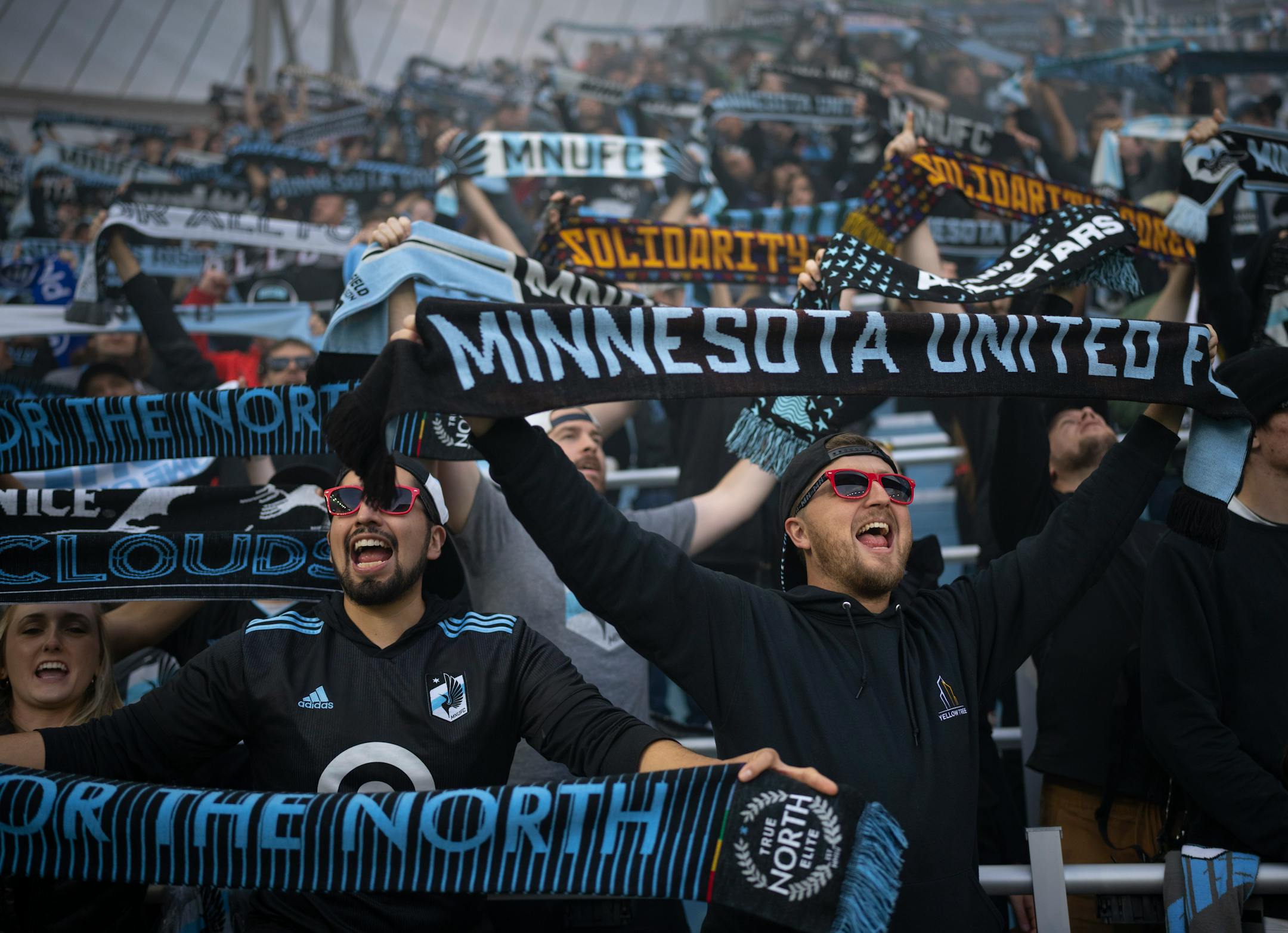 Fans sang at the end of the game after the Loons defeated the Whitecaps.