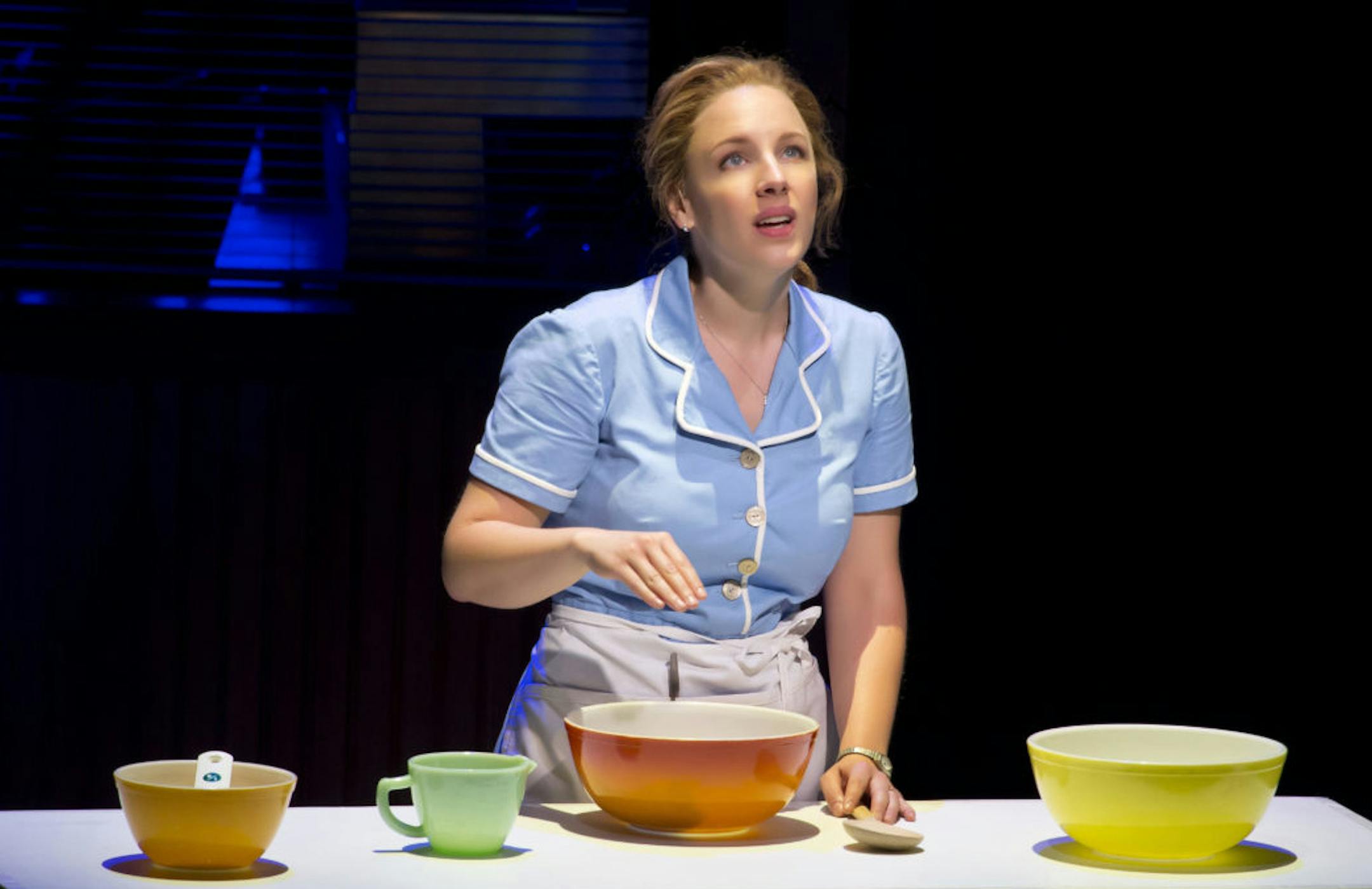 Jessie Mueller as Jenna in WAITRESS, a new musical, with book by Jessie Nelson, music and lyrics by Sara Bareilles, based upon the motion picture written by Adrienne Shelly, and directed by Diane Paulus. WAITRESS opens April 24, 2016 at the Brooks Atkinson Theatre (256 West 47th Street). Previews begin March 25, 2016.© Jeremy Daniel