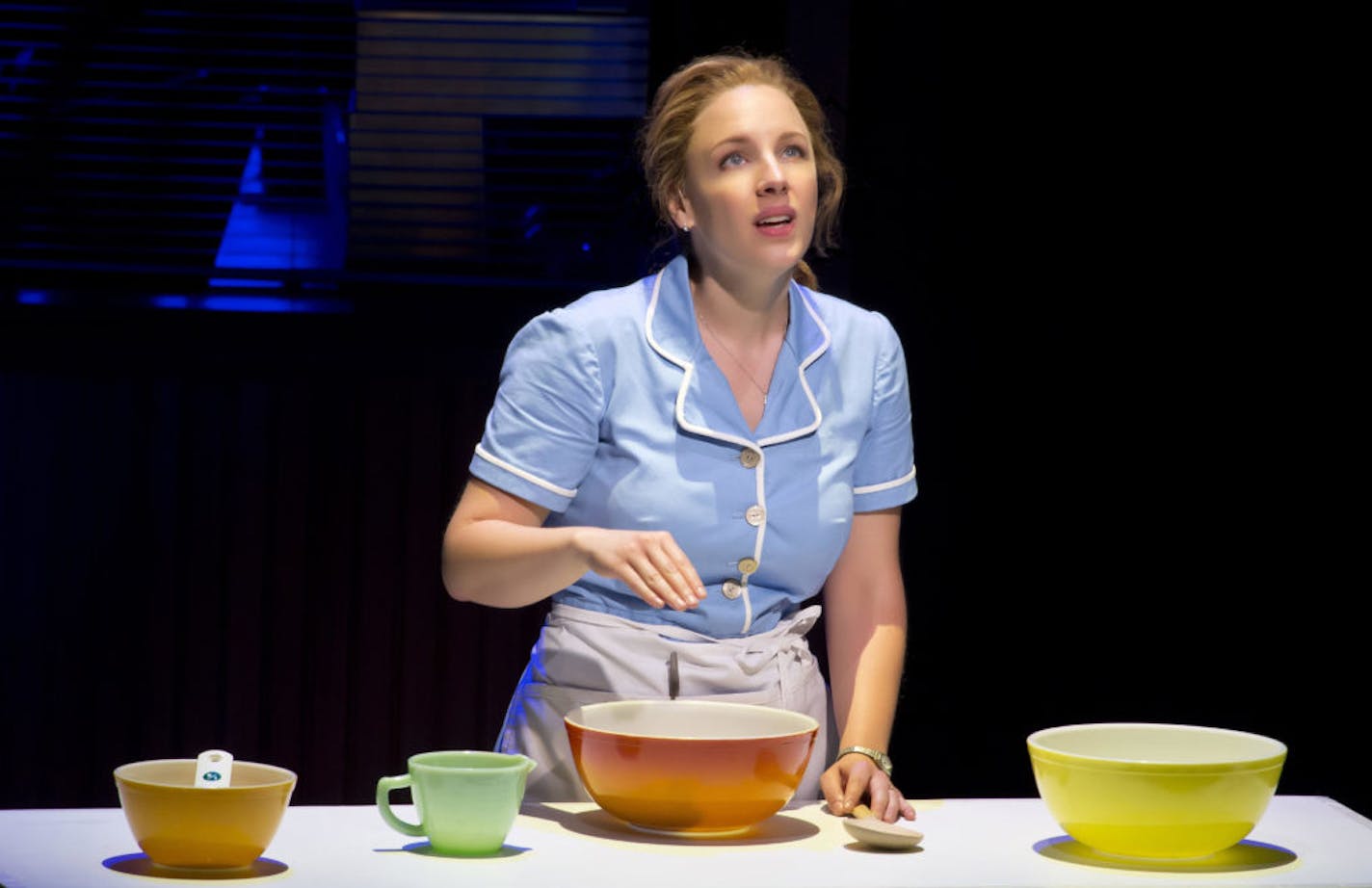 Jessie Mueller as Jenna in WAITRESS, a new musical, with book by Jessie Nelson, music and lyrics by Sara Bareilles, based upon the motion picture written by Adrienne Shelly, and directed by Diane Paulus. WAITRESS opens April 24, 2016 at the Brooks Atkinson Theatre (256 West 47th Street). Previews begin March 25, 2016.&#xa9; Jeremy Daniel