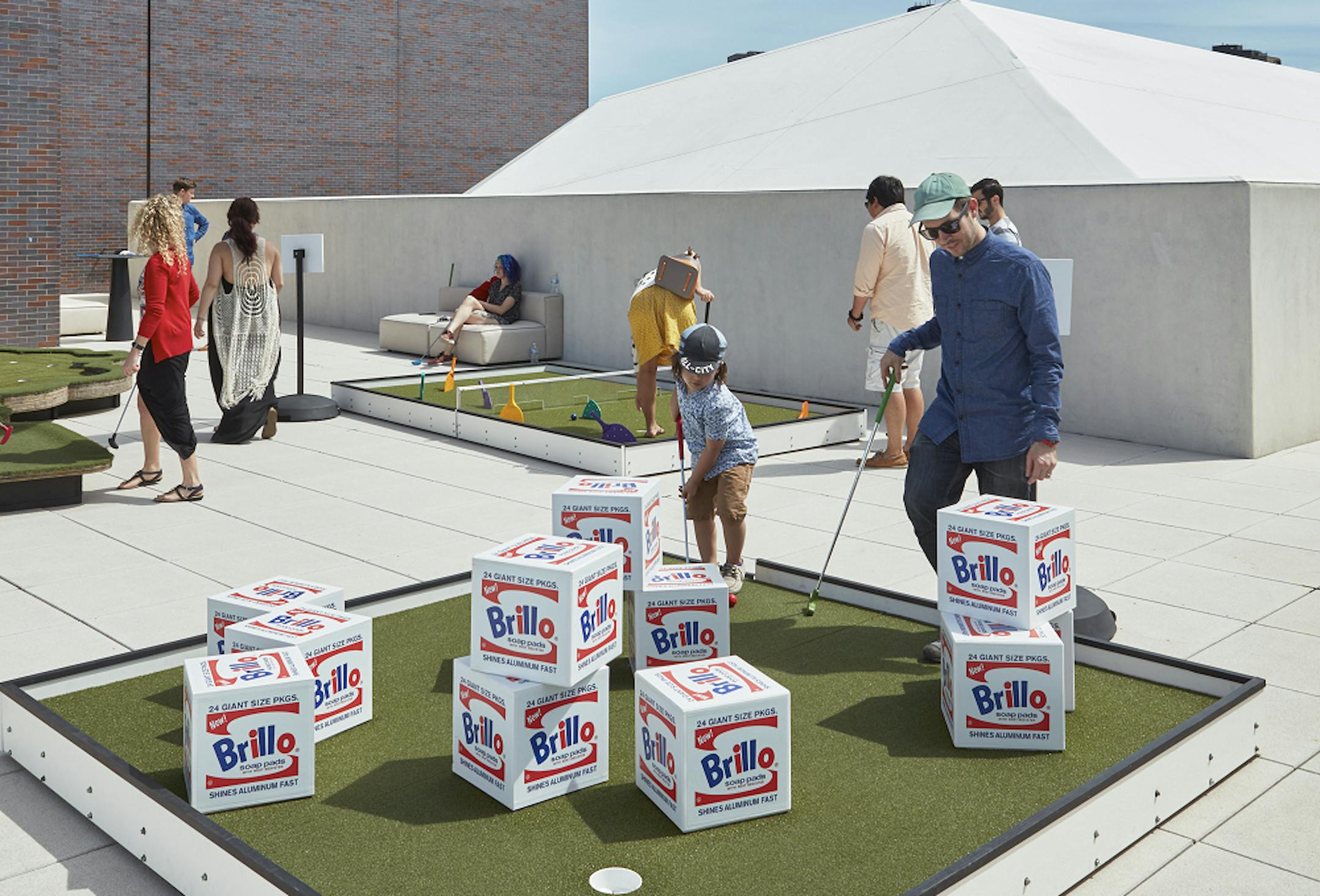 Hole No. 4, "Thrillo-Brillo," at Walker Art Center's Skylinie Mini-Golf course.