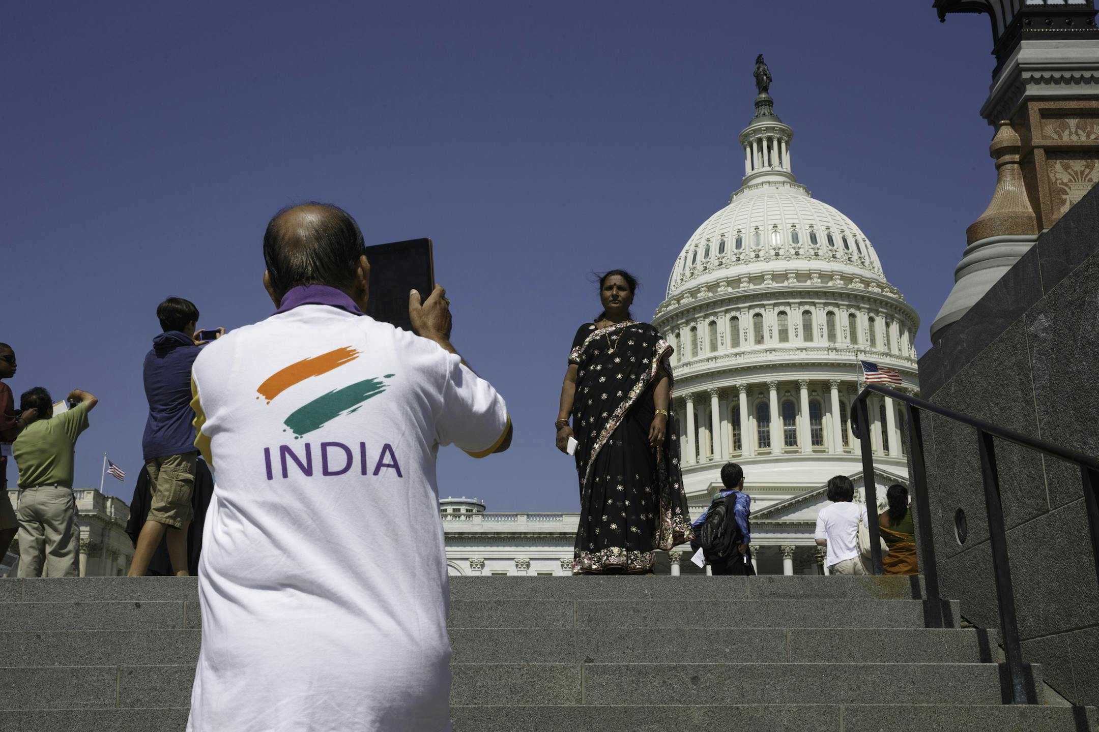 Americans on summer vacation and international visitors arrive at the U.S. Capitol for organized tours at the Capitol Visitors Center, in Washington, Tuesday, June 24, 2014. Washington had more than 17 million domestic tourists in 2013. (AP Photo/J. Scott Applewhite)