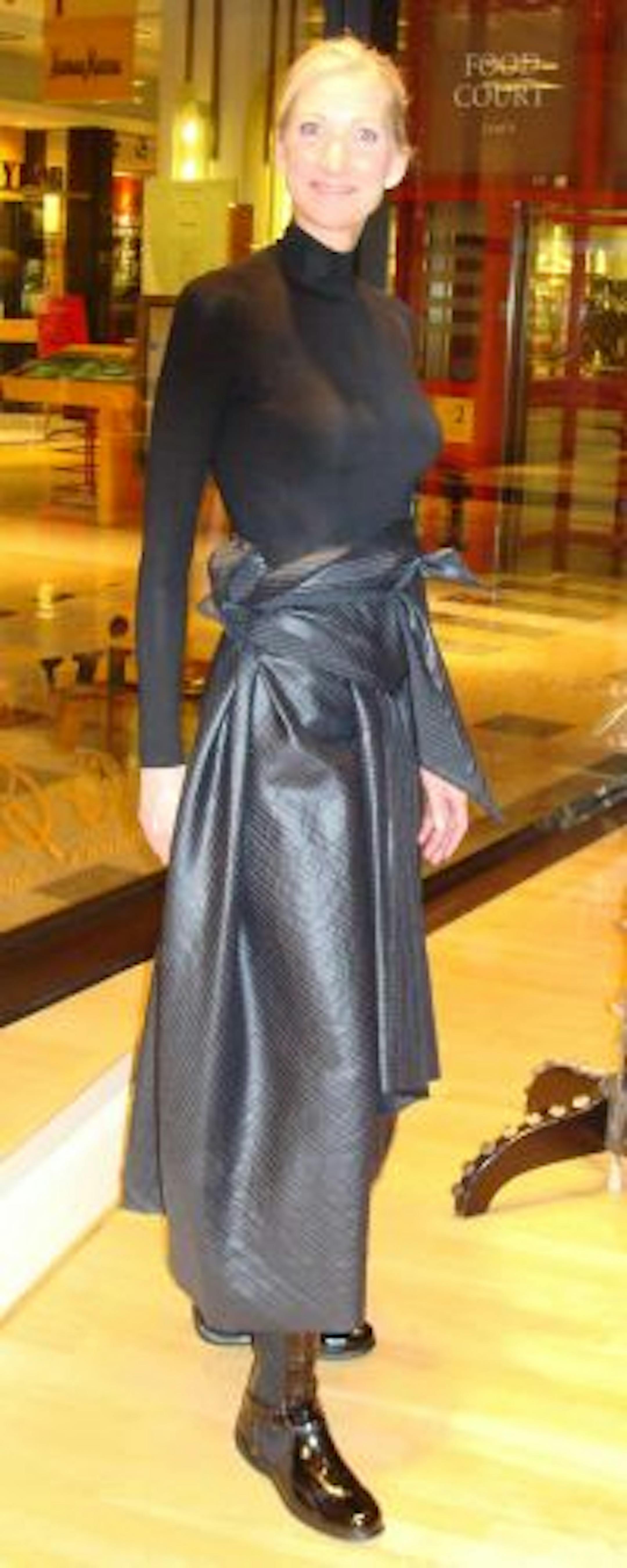 Nancy O'Shea models a look from Yeohlee's current collection.