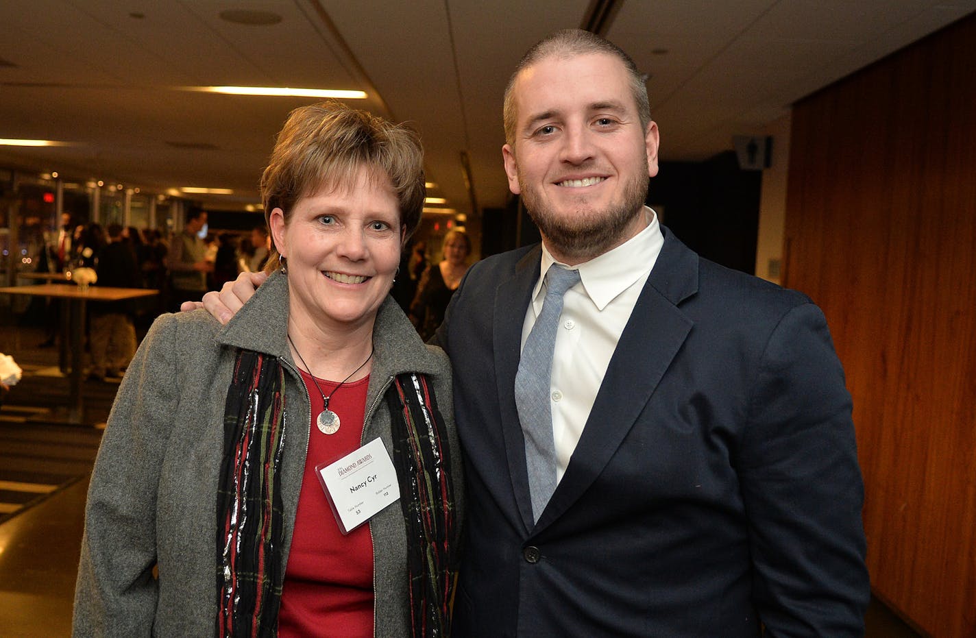 Twins' pitcher Glen Perkins and avid Twins fan Nancy Cyr of Rochester, Minnesota paused for a photo Thursday night at the Diamond Awards at Target Field's Legends Club.