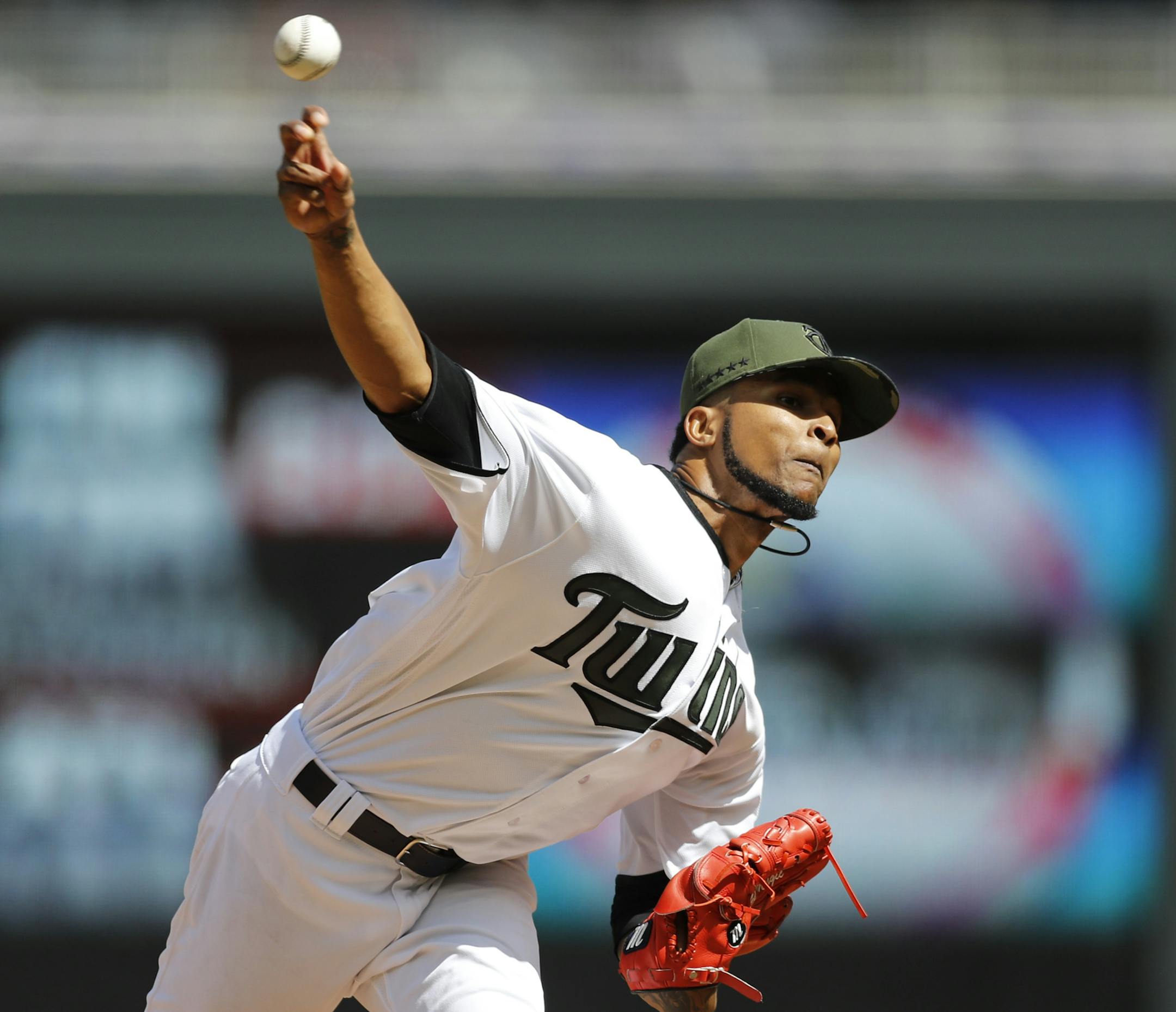 Minnesota's Ervin Santana pitched in the seventh inning at Target Field against Houston in Minneapolis, Minn. on Monday, May 29, 2017. ] RENEE JONES SCHNEIDER • renee.jones@startribune.com Twins verses Astros at Target Field on Monday, May 29, 2017.