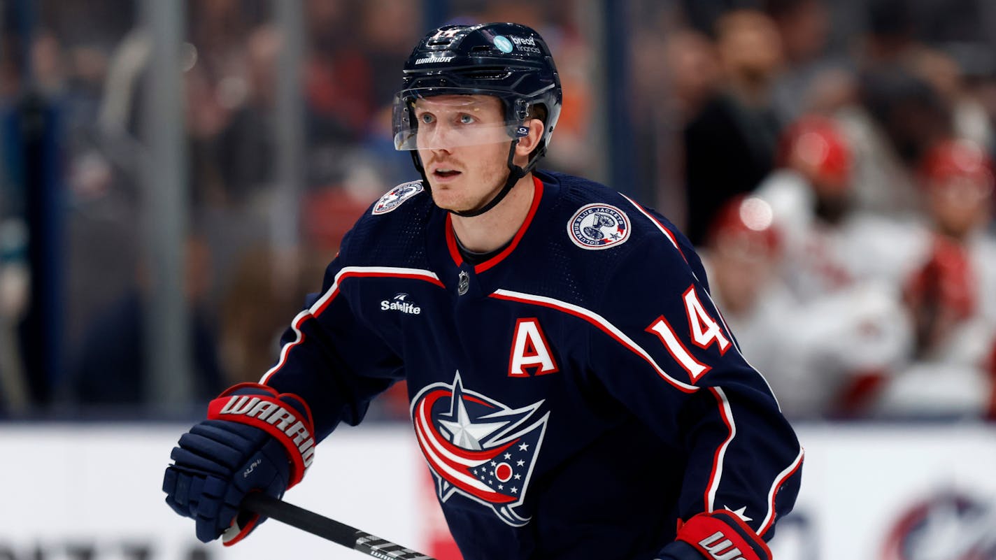 Gustav Nyquist, seen against the Carolina Hurricanes in Columbus on Jan. 7