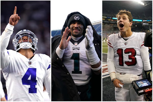 Quarterbacks Dak Prescott, Jalen Hurts and Brock Purdy all have a shot at the No. 1 seed in the NFC on Sunday.