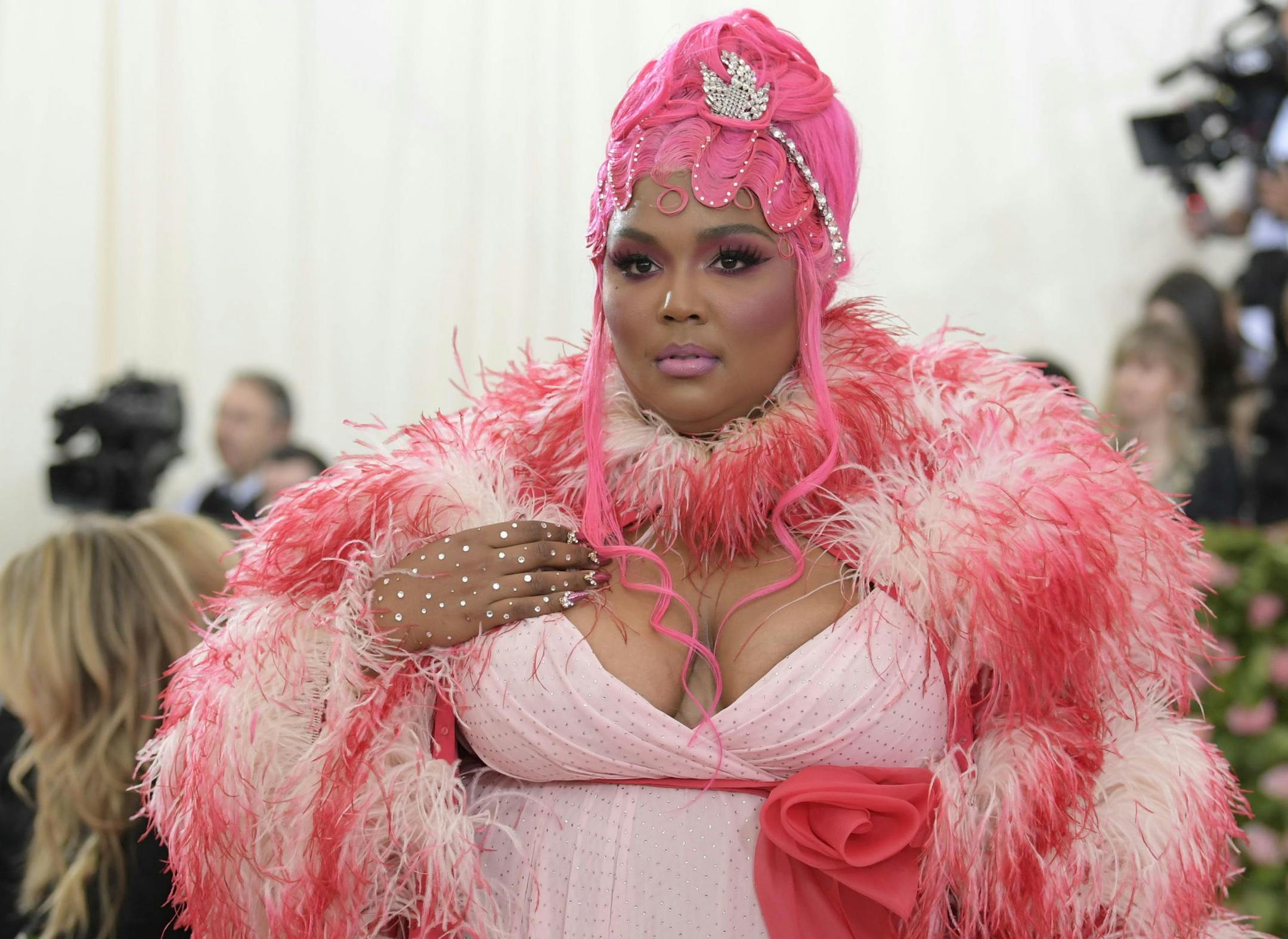 Lizzo at the Metropolitan Museum of Art's Costume Institute benefit gala in New York, May 6, 2019. The theme for this year’s Met Gala is “Camp: Notes on Fashion.” (Nina Westervelt/The New York Times)