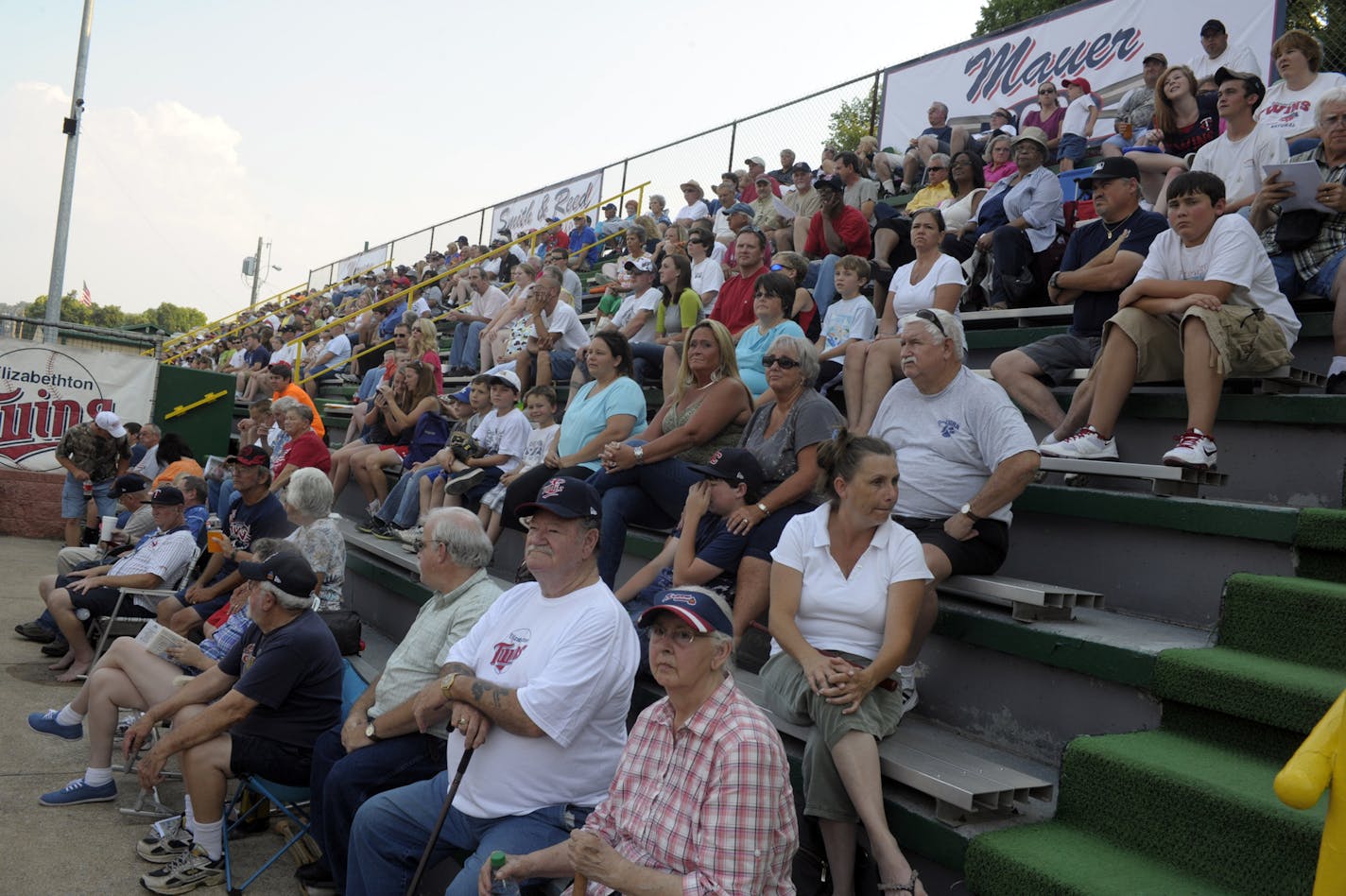 Elizabethton, TN Twins farm teams, June 2012 fans at Joe O'Brien Field to watch the elizabethton twins play the Bristol White Sox