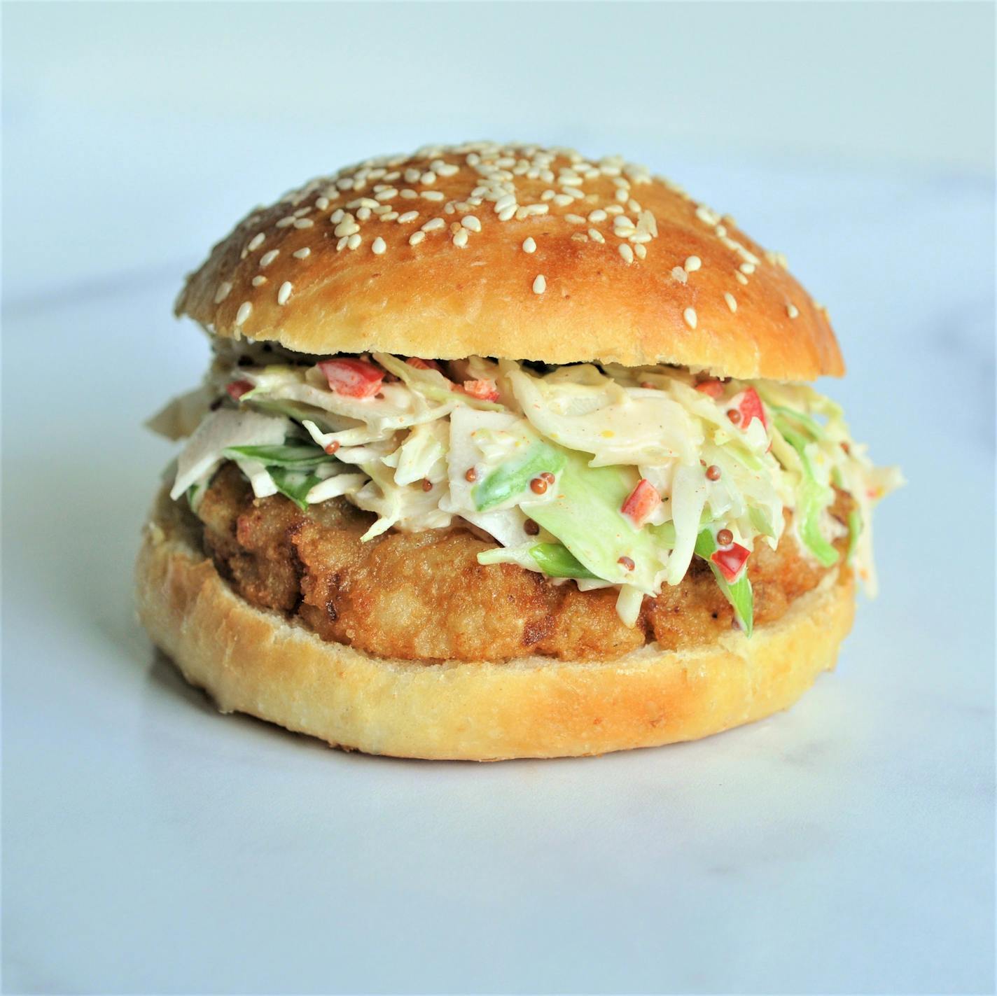 Shrimp Burgers with Red Chile Slaw, recipe and photo by Meredith Deeds, Special to the Star Tribune