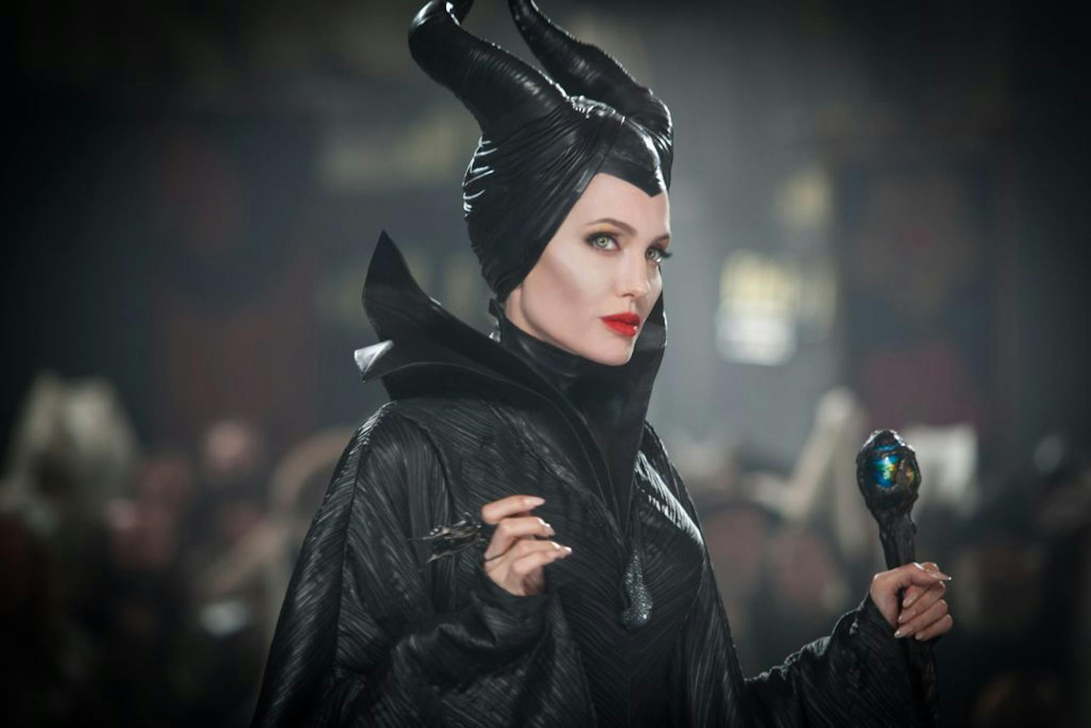 This photo released by Disney shows Angelina Jolie in a scene from "Maleficent."
