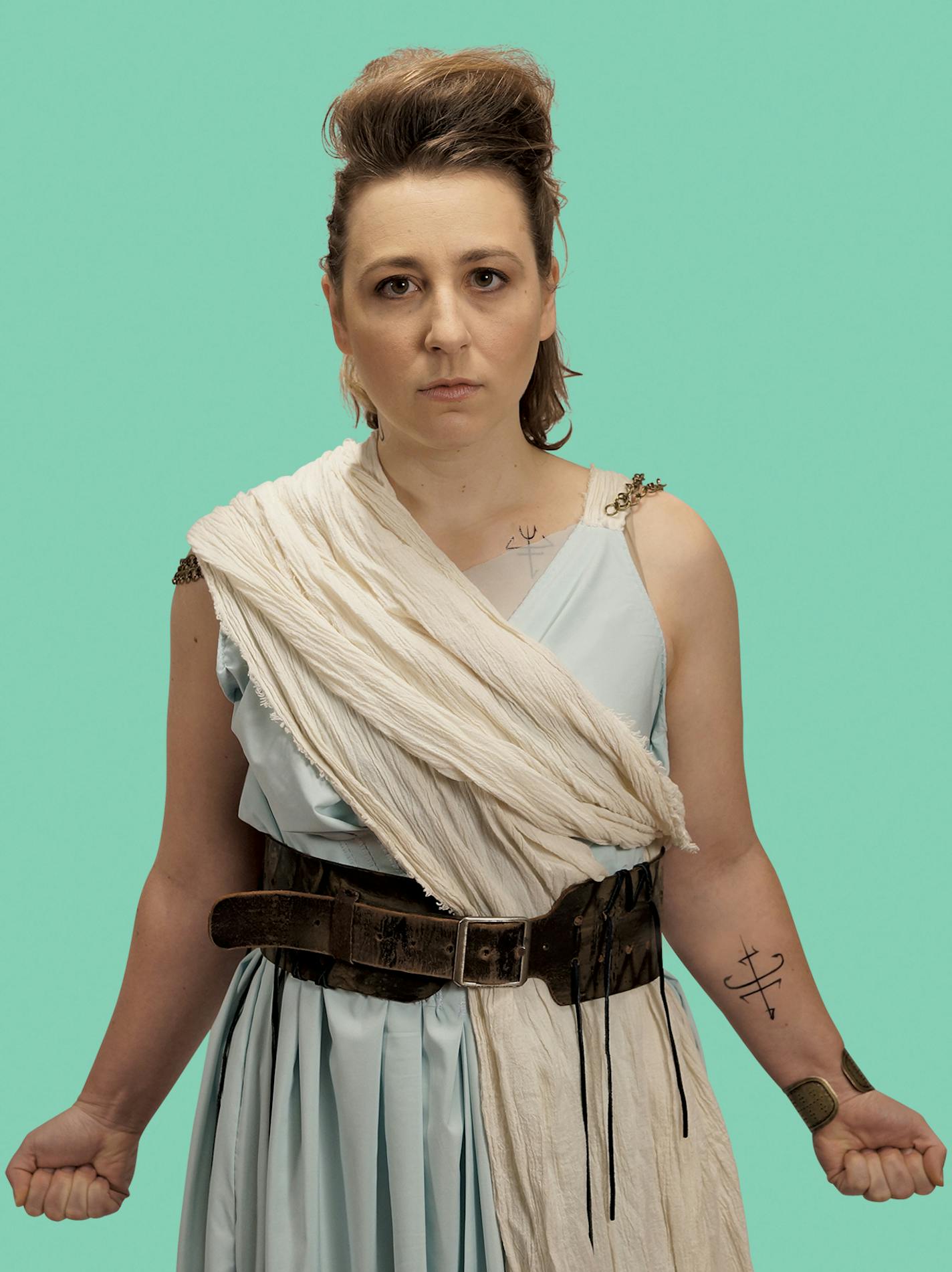 Lauren Diesch in "Antigone" by Park Square Theatre; photos by Petronella J. Ytsma