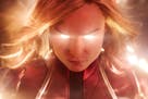This image released by Disney-Marvel Studios shows Brie Larson in a scene from "Captain Marvel." (Disney-Marvel Studios via AP)