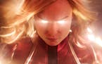 This image released by Disney-Marvel Studios shows Brie Larson in a scene from "Captain Marvel." (Disney-Marvel Studios via AP)