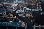Fans sang at the end of the game after the Loons defeated the Whitecaps Sunday afternoon, October 9, 2022 at Allianz Field in St. Paul. The Minnesota 