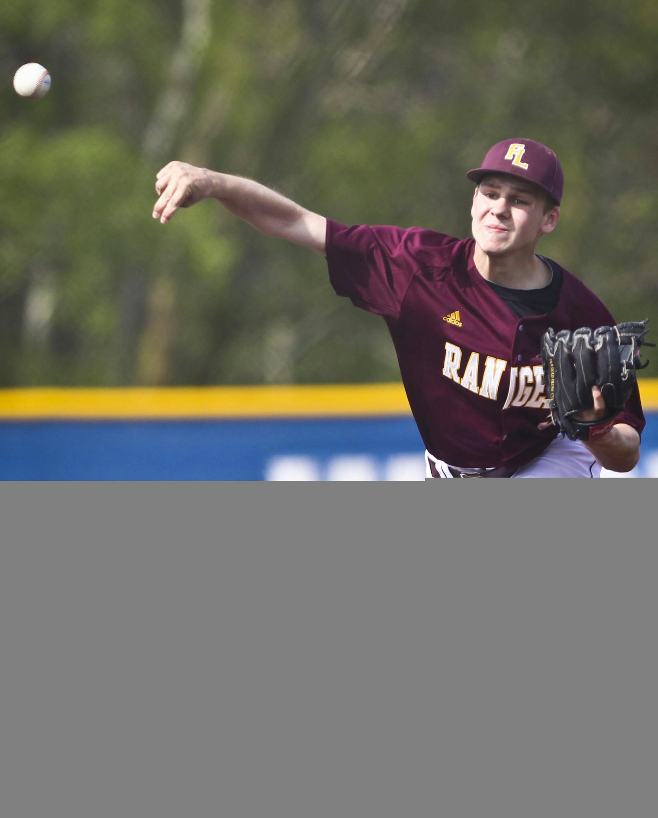 Forest Lake pitcher Dylan Dresel pitched against Woodbury during a game at Woodbury High School in Woodbury, Minn., on Thursday, May 16, 2013. ] (RENEE JONES SCHNEIDER * reneejones@startribune.com)