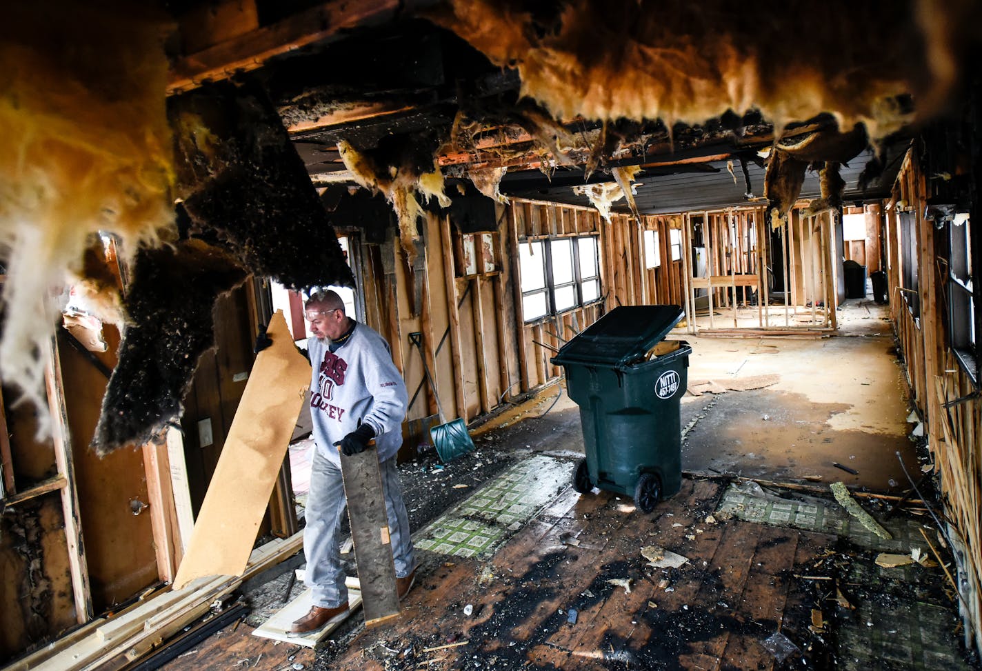 Contractors who did not wish to be identified stripped the Inver Grove Heights home of Tiffany Meyers, who died in a house fire in late February.