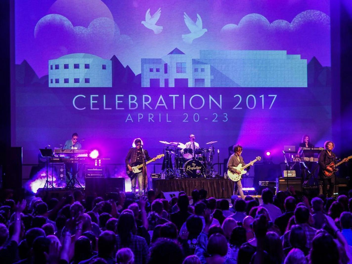 The Revolution performs in the Paisley Park Soundstage during Celebration 2017.