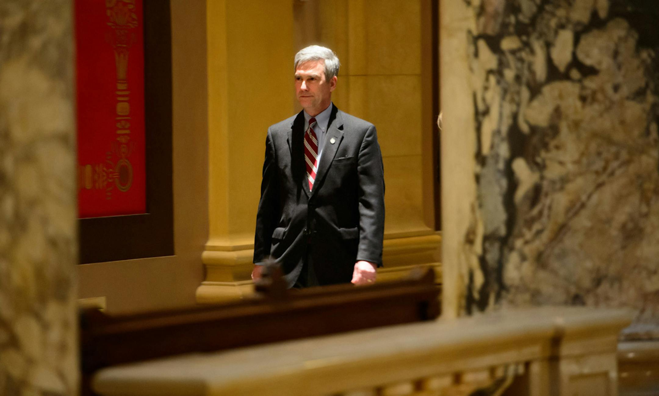 Minority Leader Davin Hann, an outspoken critic of this anti-bullying bill left the Senate floor after the the bill passed 36-31. ] GLEN STUBBE * gstubbe@startribune.com Thursday, April 3, 2014.