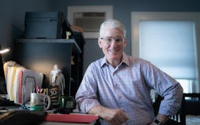 Lee Schafer in his home office in St. Paul.