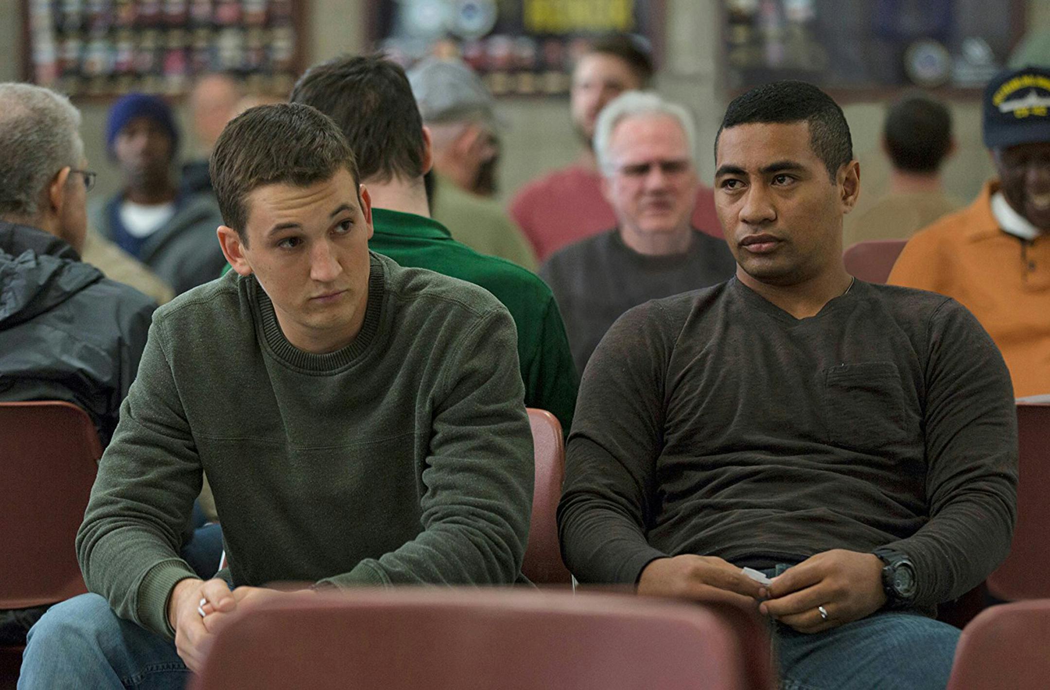 Miles Teller and Beulah Koale in "Thank You For Your Service." (Francois Duhamel/Universal Pictures) ORG XMIT: 1214308