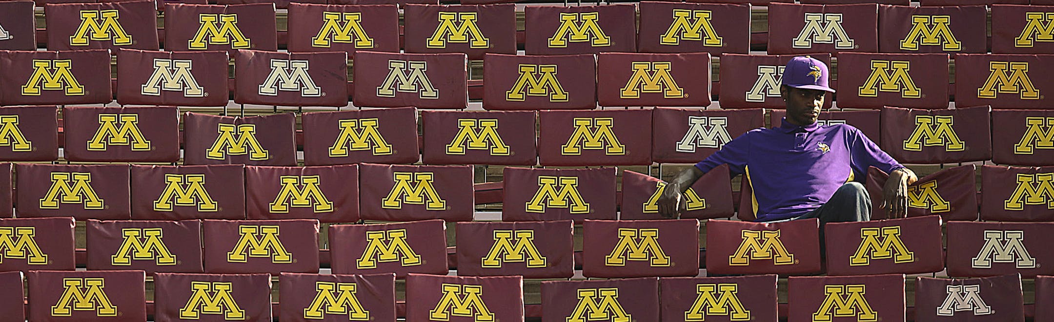 Lester Norwood of Marietta, GA was all set to take in his first Vikings game Thursday evening at TCF Bank Stadium. "It's my first Vikings game," he said. "Until they drafted my little brother (running back Jerick McKinnon), I never had a reason to be a fan. Skol!" ] JEFF WHEELER ‚Ä¢ jeff.wheeler@startribune.com The Minnesota Vikings opened their preseason with a game against the Oakland Raiders Thursday night, August 8, 2014 at their temporary home at TCF Bank Stadium in Minneap