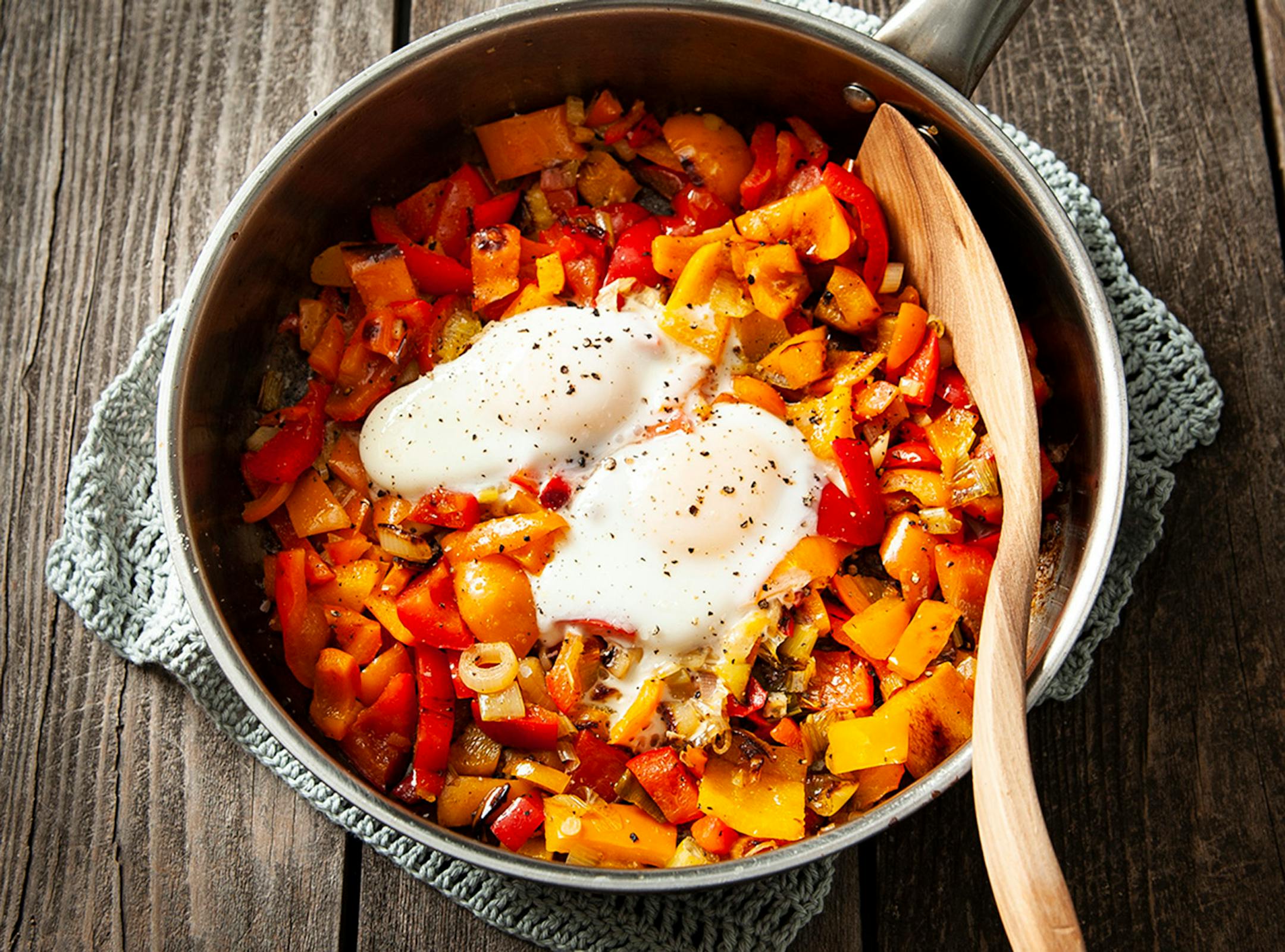 Piperade With Coddled Eggs.