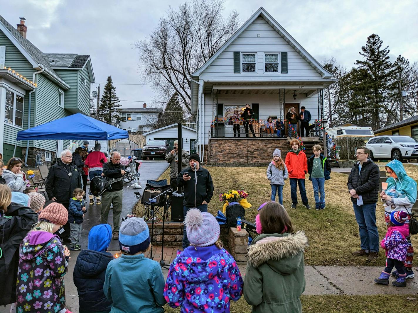 Jason Erickson speaks on behalf of the family on Sunday, April 24, 2022 in Duluth.