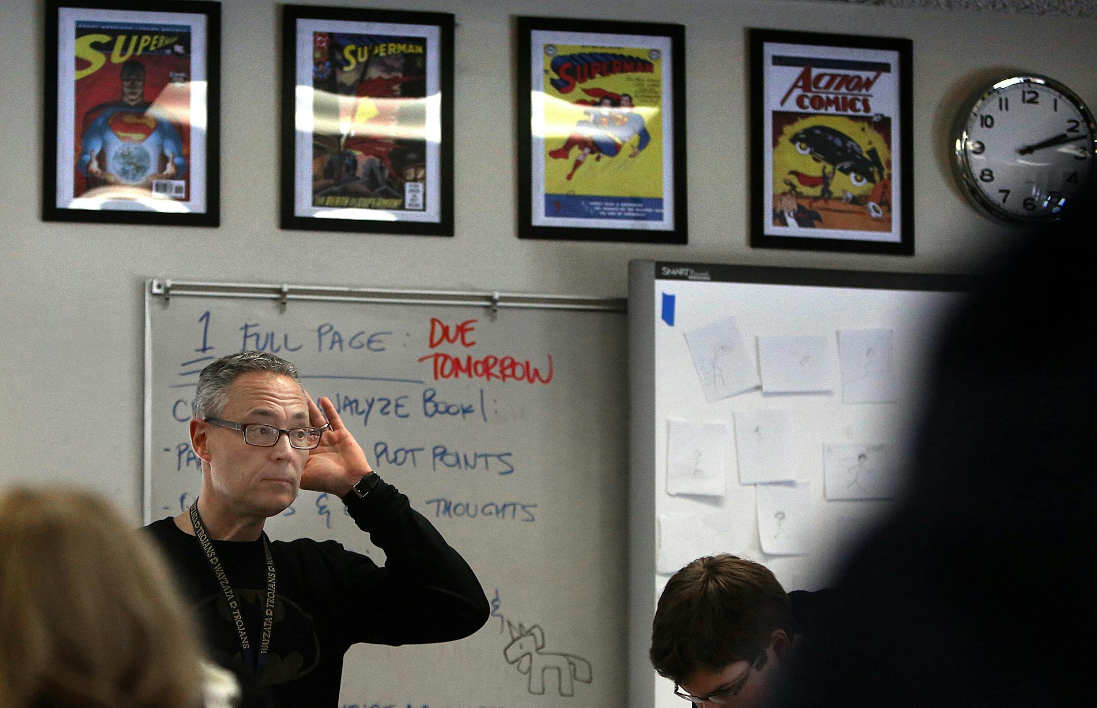 Wayzata High School teacher Mark Ferry's class recently read a graphic novel and worked on drawing one of their own. "Kids love to read these books," said Ferry. "They're always asking when they're going to get new ones."