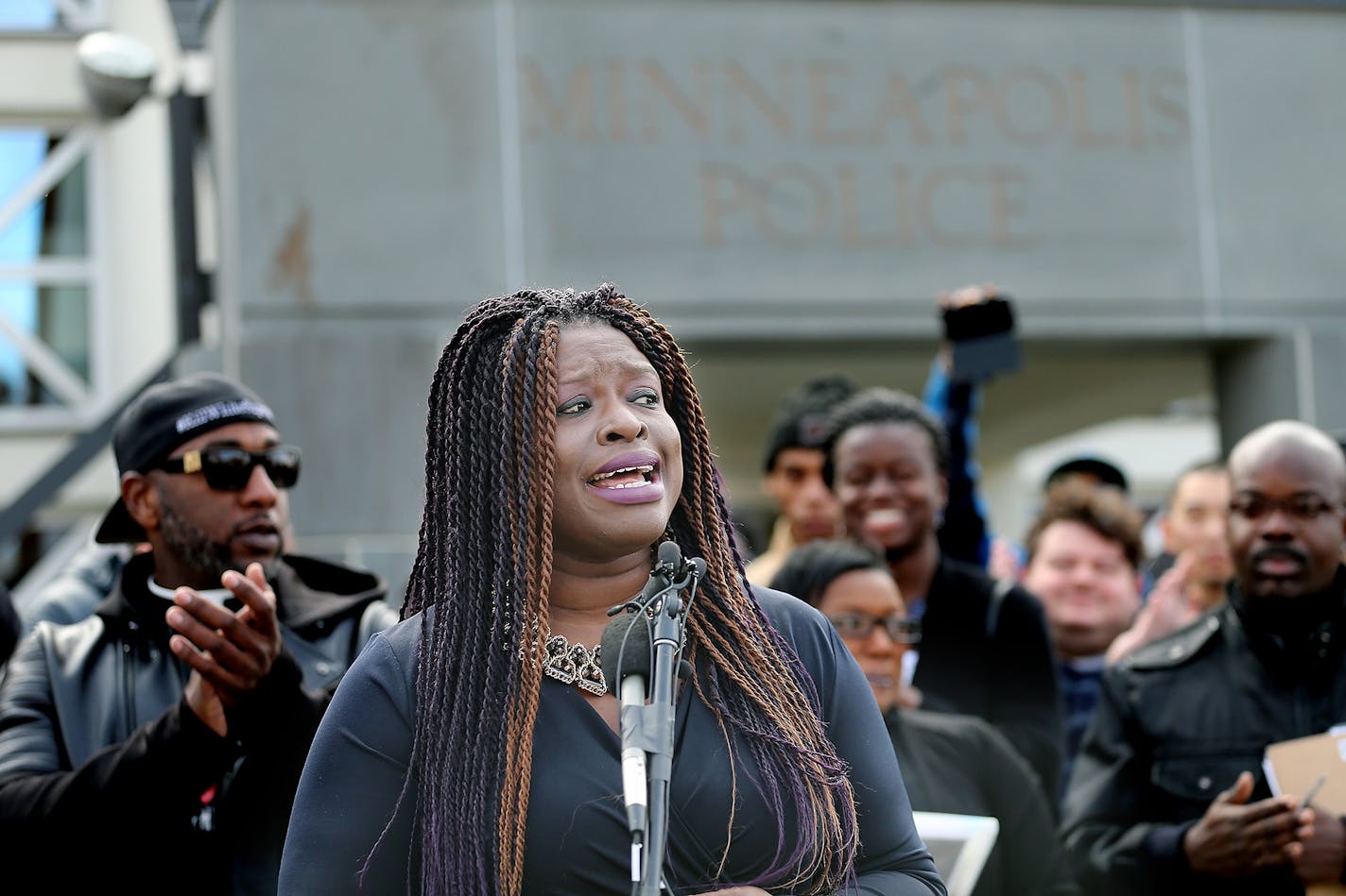 Nekima Levy-Pounds announced her candidacy for Minneapolis Mayor during a press conference in front of the Fourth Police Precinct, Tuesday, November 15, 2016 in Minneapolis, MN.