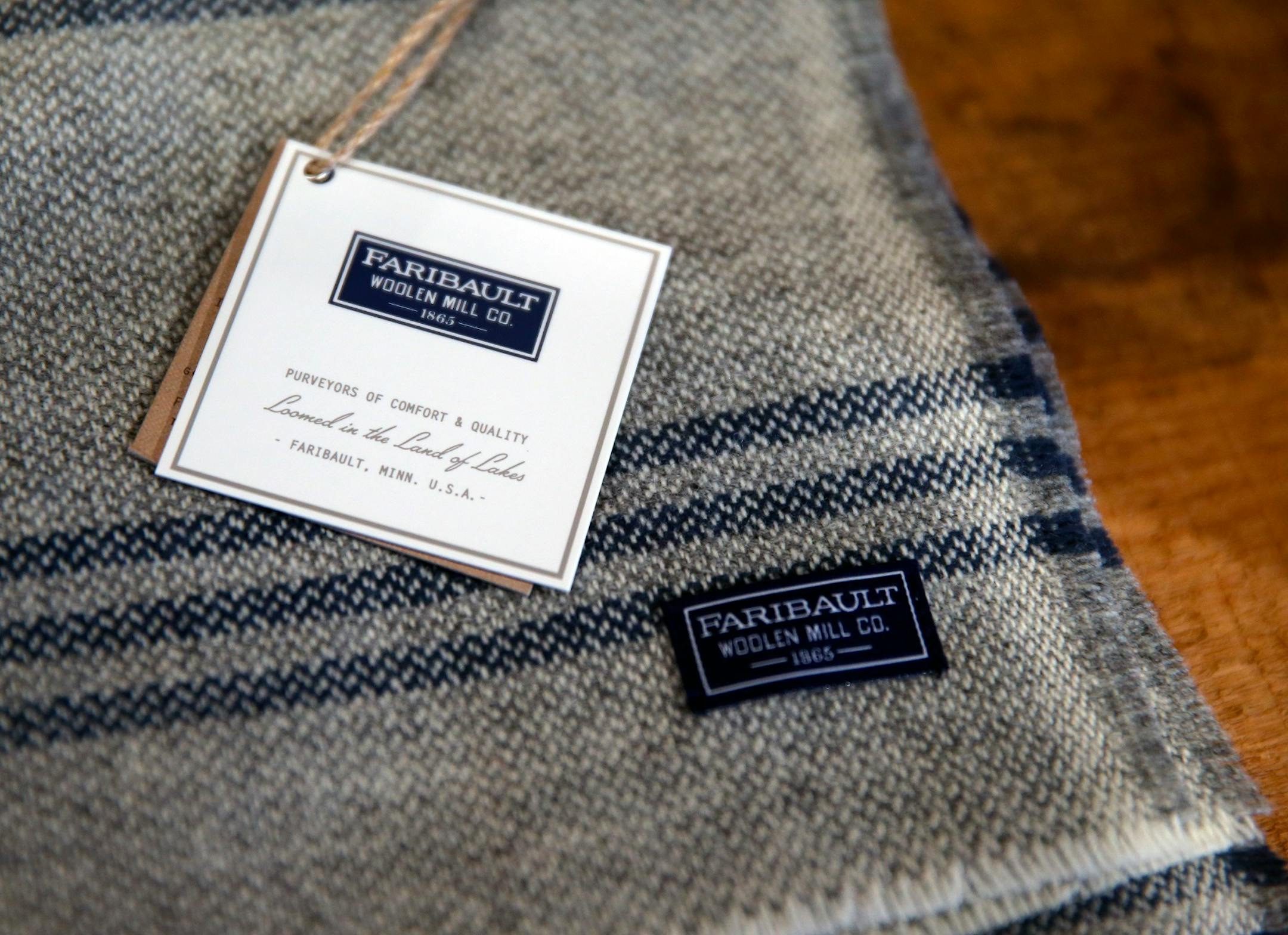 At Faribault Woolen Mill, the gift shop features "Loomed in the Land of Lakes" wool blankets and throws.]richard.tsong-taatarii/rtsong-taatarii@startribune.com