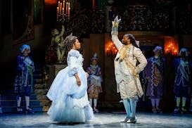 Rajané Katurah and Dwight Leslie in "Cinderella" at the Children's Theatre Company.