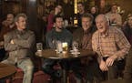 This image released by Paramount Pictures shows Mel Gibson, from left, Mark Wahlberg, Will Ferrell and John Lithgow in "Daddy's Home 2." (Claire Folge