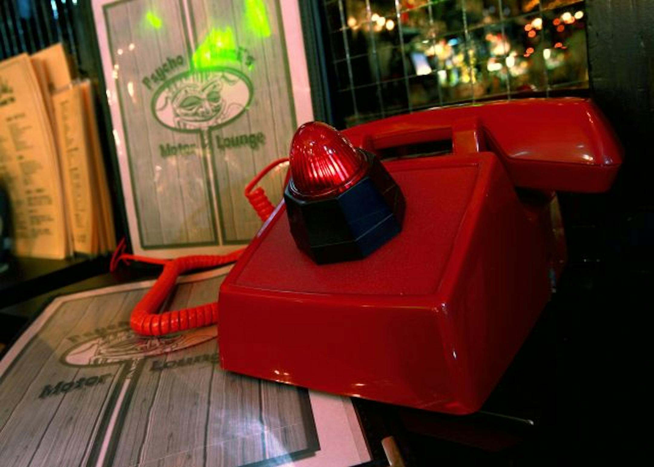 The bar has a direct line to Psycho Suzi's for food orders.