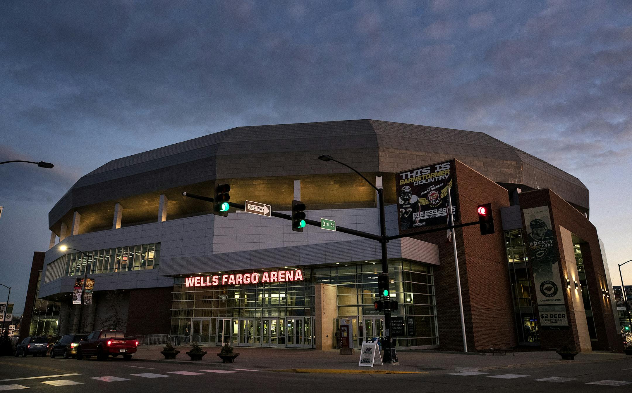 Wells Fargo Arena in downtown Des Moines, which opened in 2005, is home to both the Iowa Wolves and the Iowa Wild.