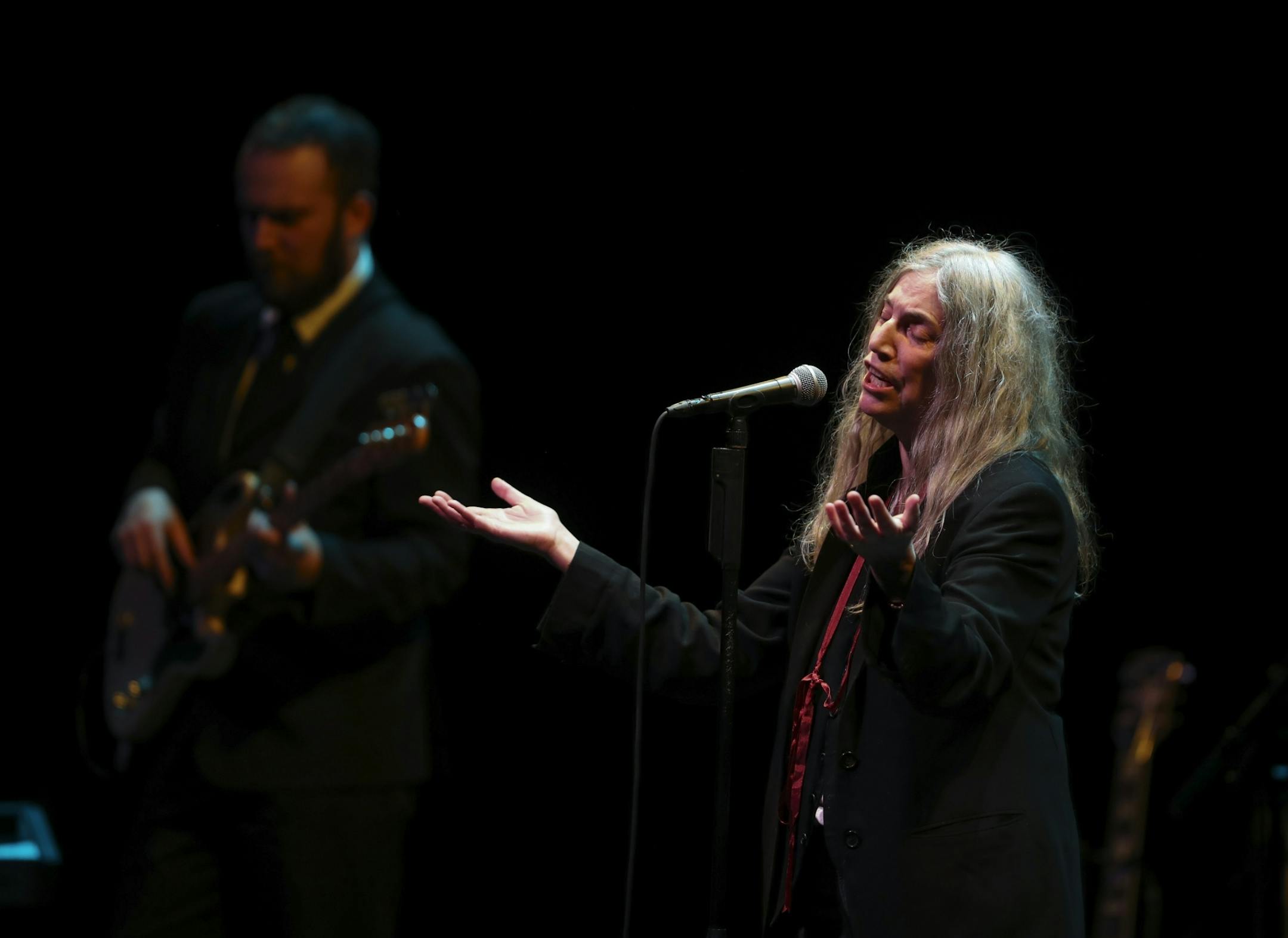 Patti Smith performing Redondo Beach, the second song of her show at Northrop Auditorium Wednesday night.
