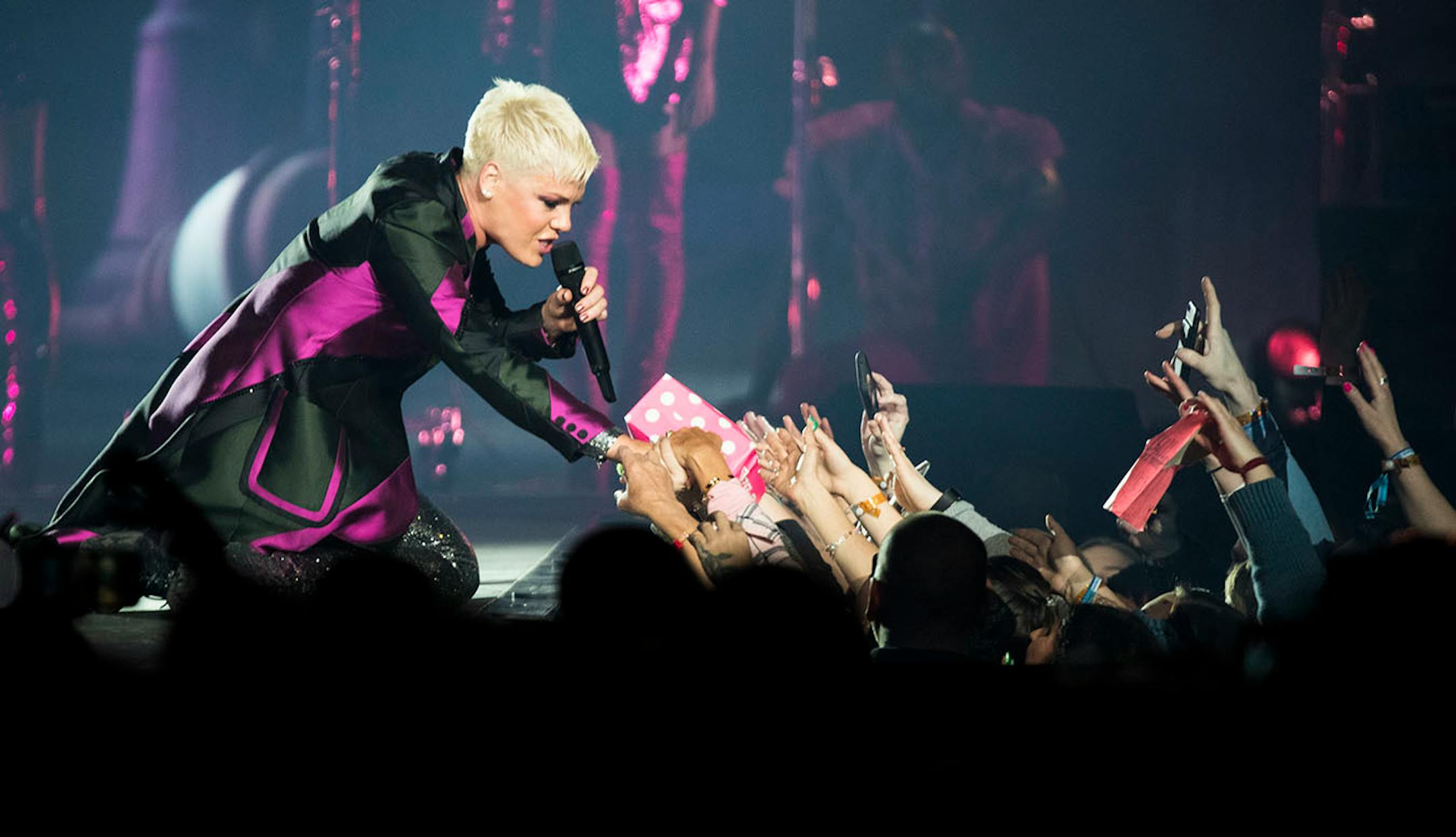 Pink performs during a sold out show at the Xcel Energy Center.